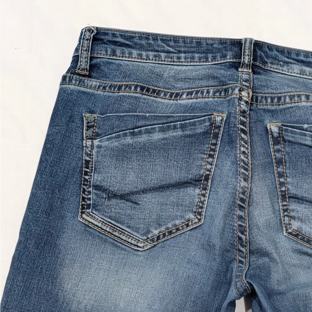 BKE Payton Ankle Skinny Jeans Womens Mid Rise Medium Wash Distressed Denim 27